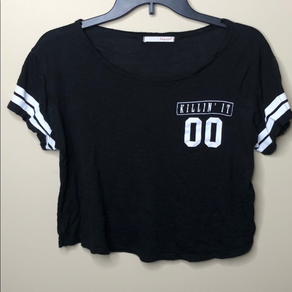 Papaya Black Crop Top SMALL